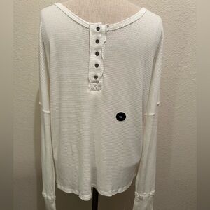 Billabong White Waffle Knit Henley